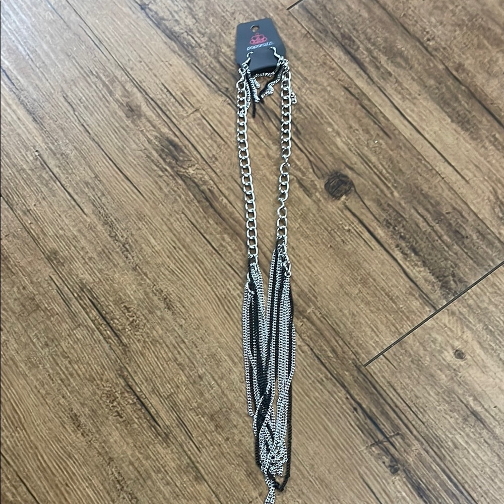 Rebel Rainbow Silver and Black Chain Necklace